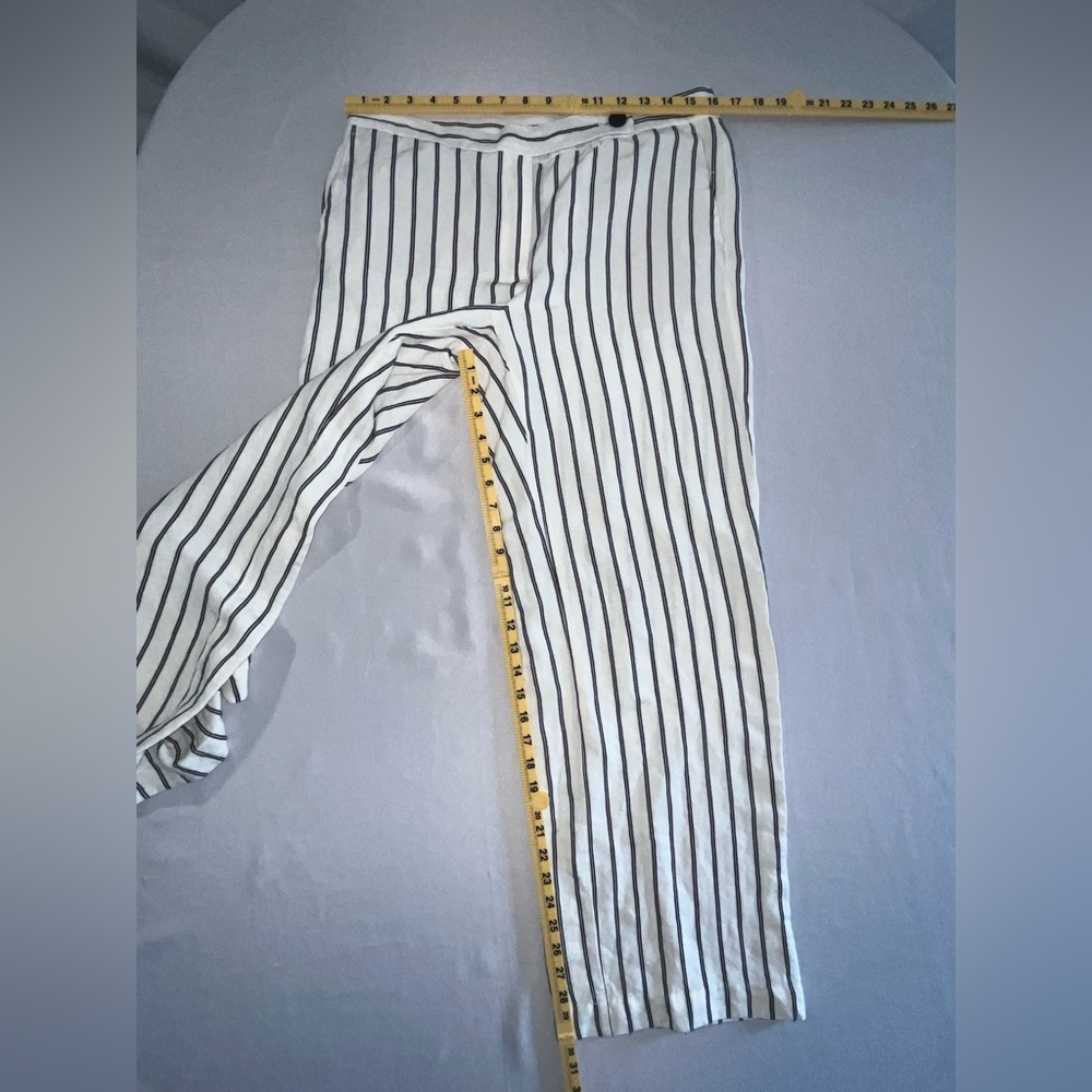 J Jill White w/Black Stripes Wide Legged Pants - Picture 9 of 10